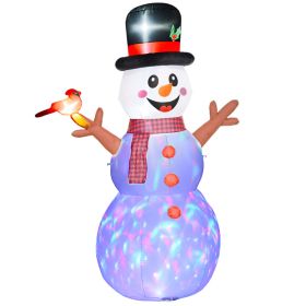 7.9' Inflatable Branch Hand Snowman w/ Rotating Colorful LED Light, Blow-Up Outdoor Display for Party