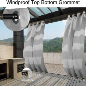 Outdoor Curtain Grommets Top & Bottom Greyish White 50x120inch