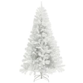 7.5ft Unlit Artificial White Christmas Tree, Holiday DÃ©cor with 1346 Branch Tips, Auto Open and Steel Base