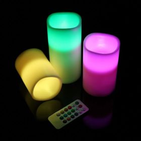 3Pcs Flameless Candles Votive Candles Wireless Battery Operated LED Flickering Candles W/ Remote Control Timer