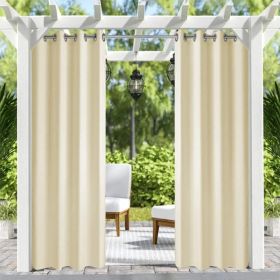 Outdoor Patio Curtain Grommets 50x10inch Ivory
